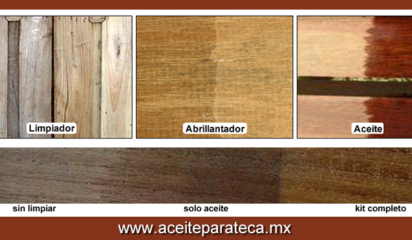 kit para limpiar y proteger la madera de teca.
